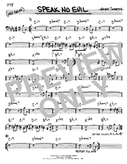 page one of Speak No Evil (Real Book – Melody & Chords – Bass Clef Instruments)