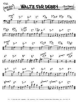 page one of Waltz For Debby (Real Book – Melody & Chords – Bass Clef Instruments)