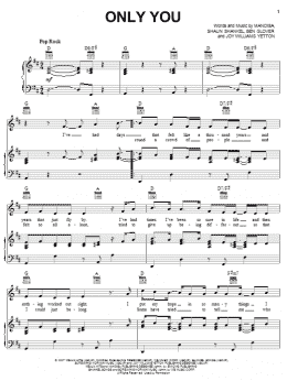 page one of Only You (Piano, Vocal & Guitar Chords (Right-Hand Melody))