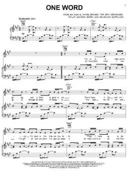 page one of One Word (Piano, Vocal & Guitar Chords (Right-Hand Melody))
