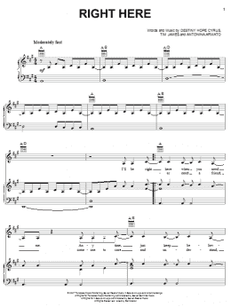 page one of Right Here (Piano, Vocal & Guitar Chords (Right-Hand Melody))