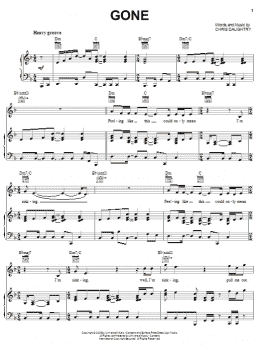 page one of Gone (Piano, Vocal & Guitar Chords (Right-Hand Melody))