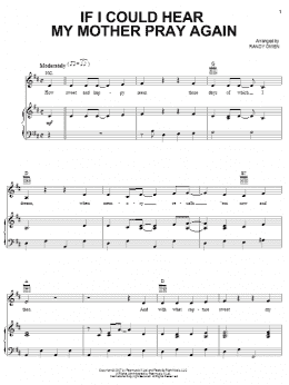 page one of If I Could Hear My Mother Pray Again (Piano, Vocal & Guitar Chords (Right-Hand Melody))