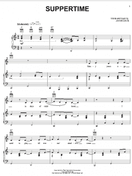 page one of Suppertime (Piano, Vocal & Guitar Chords (Right-Hand Melody))