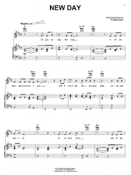 page one of New Day (Piano, Vocal & Guitar Chords (Right-Hand Melody))