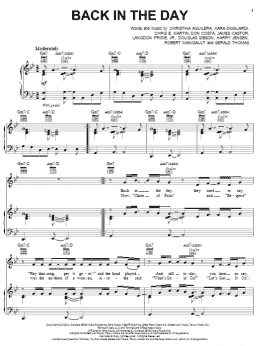 page one of Back In The Day (Piano, Vocal & Guitar Chords (Right-Hand Melody))