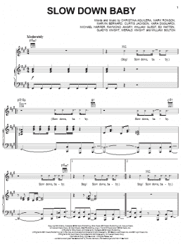 page one of Slow Down Baby (Piano, Vocal & Guitar Chords (Right-Hand Melody))