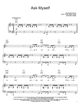 page one of Ask Myself (Piano, Vocal & Guitar Chords (Right-Hand Melody))