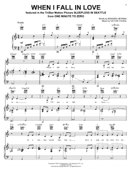 page one of When I Fall In Love (Piano, Vocal & Guitar Chords (Right-Hand Melody))