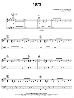 page one of 1973 (Piano, Vocal & Guitar Chords (Right-Hand Melody))