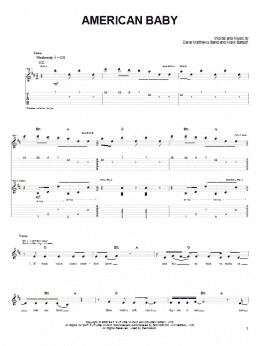 page one of American Baby (Guitar Tab)