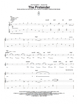 page one of The Pretender (Guitar Tab)