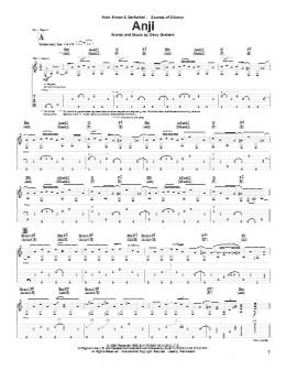 page one of Anji (Guitar Tab)