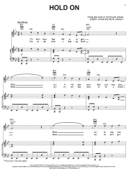 page one of Hold On (Piano, Vocal & Guitar Chords (Right-Hand Melody))