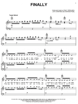 page one of Finally (Piano, Vocal & Guitar Chords (Right-Hand Melody))