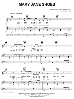 page one of Mary Jane Shoes (Piano, Vocal & Guitar Chords (Right-Hand Melody))