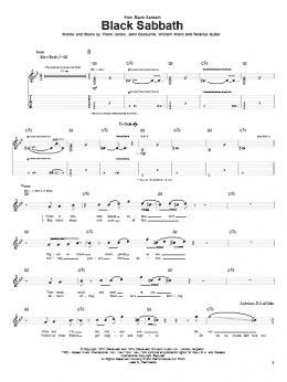 page one of Black Sabbath (Guitar Tab)