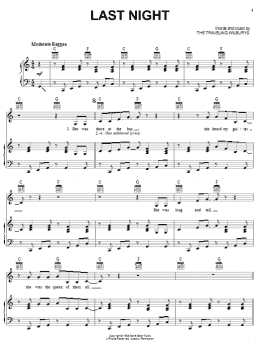 page one of Last Night (Piano, Vocal & Guitar Chords (Right-Hand Melody))