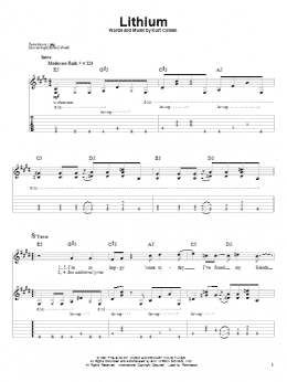 page one of Lithium (Guitar Tab (Single Guitar))