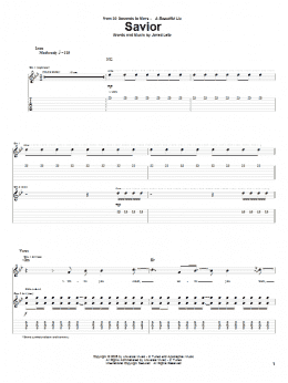 page one of Savior (Guitar Tab)