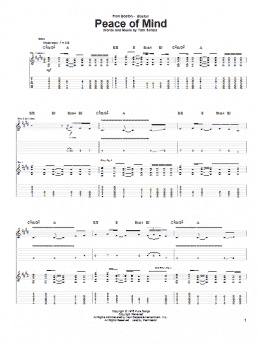 page one of Peace Of Mind (Guitar Tab)