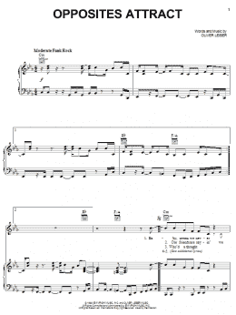 page one of Opposites Attract (Piano, Vocal & Guitar Chords (Right-Hand Melody))