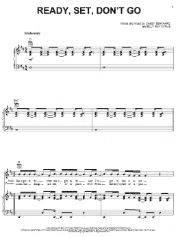 page one of Ready, Set, Don't Go (Piano, Vocal & Guitar Chords (Right-Hand Melody))