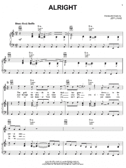 page one of Alright (Piano, Vocal & Guitar Chords (Right-Hand Melody))