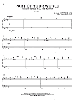 page one of Part Of Your World (from The Little Mermaid) (Piano Duet)