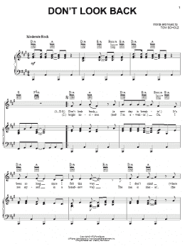 page one of Don't Look Back (Piano, Vocal & Guitar Chords (Right-Hand Melody))