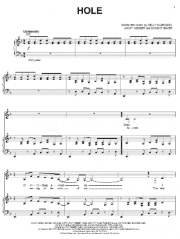 page one of Hole (Piano, Vocal & Guitar Chords (Right-Hand Melody))