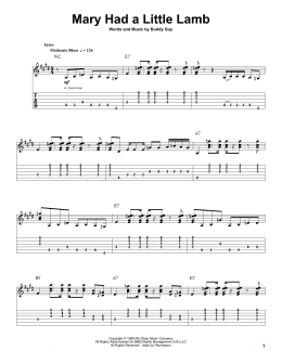 page one of Mary Had A Little Lamb (Guitar Tab (Single Guitar))