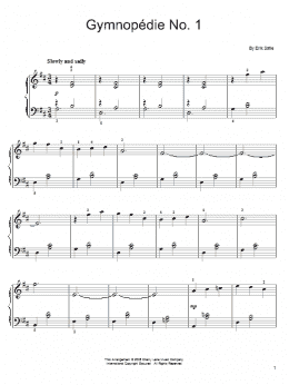 page one of Gymnopedie No. 1 (Easy Piano)