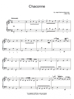 page one of Chaconne (Easy Piano)