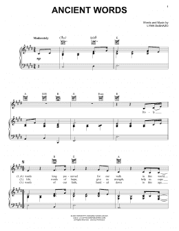 page one of Ancient Words (Piano, Vocal & Guitar Chords (Right-Hand Melody))