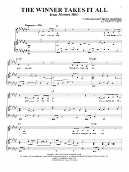 page one of The Winner Takes It All (Piano & Vocal)