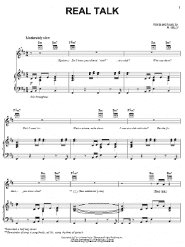 page one of Real Talk (Piano, Vocal & Guitar Chords (Right-Hand Melody))