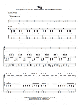 page one of Dig (Guitar Tab)