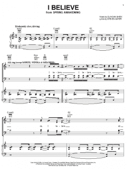 page one of I Believe (Piano, Vocal & Guitar Chords (Right-Hand Melody))