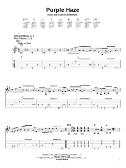 page one of Purple Haze (Easy Guitar Tab)