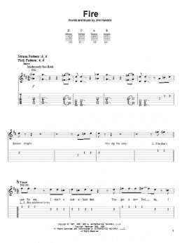 page one of Fire (Easy Guitar Tab)