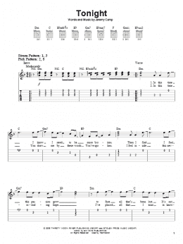 page one of Tonight (Easy Guitar Tab)