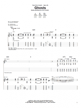 page one of Ghosts (Guitar Tab)