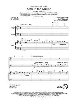 page one of Man In The Mirror (arr. Ed Lojeski) (SAB Choir)