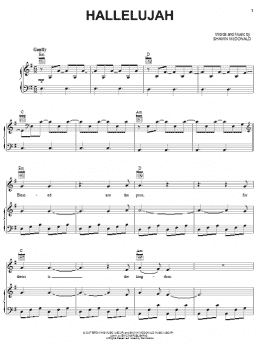 page one of Hallelujah (Piano, Vocal & Guitar Chords (Right-Hand Melody))