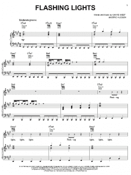 page one of Flashing Lights (Piano, Vocal & Guitar Chords (Right-Hand Melody))