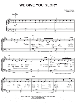 page one of We Give You Glory (Easy Piano)