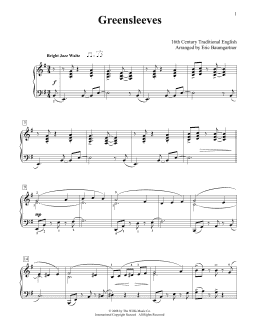 page one of Greensleeves (Educational Piano)