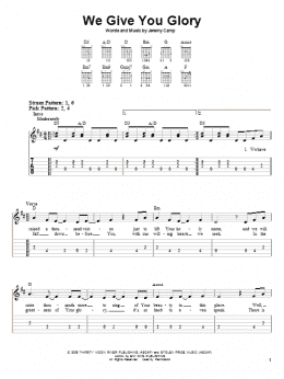 page one of We Give You Glory (Easy Guitar Tab)