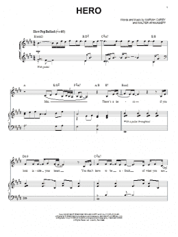 page one of Hero (Piano, Vocal & Guitar Chords)